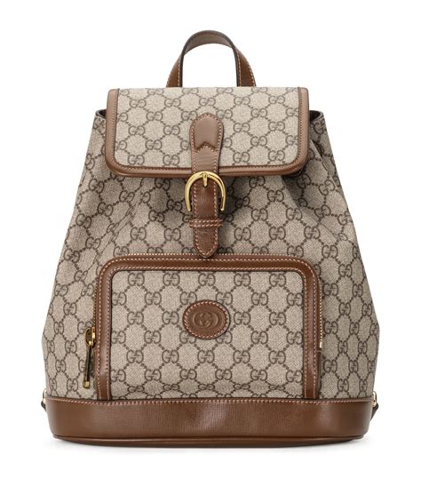 gucci monogram plus supreme interlocking g backpack|GUCCI GG Supreme Monogram Textured Calfskin Retro .